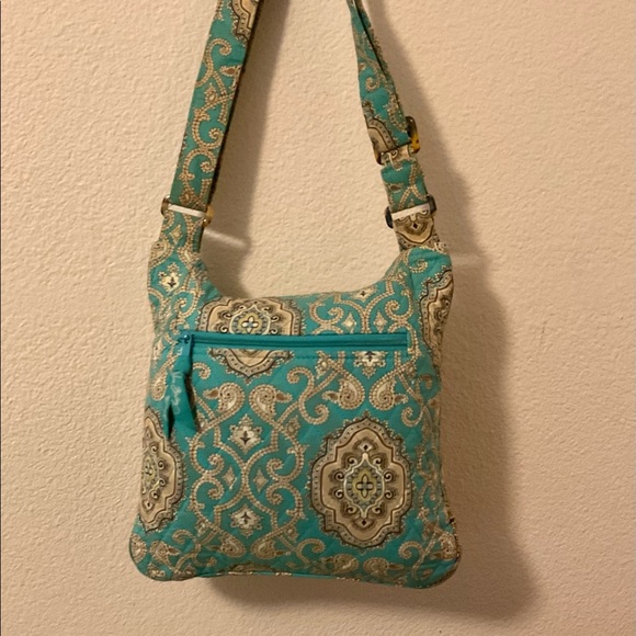 Vera Bradley Shoulder TOTALLY TURQ Retired Spring 2010 in Excellent Condition - Picture 3 of 7